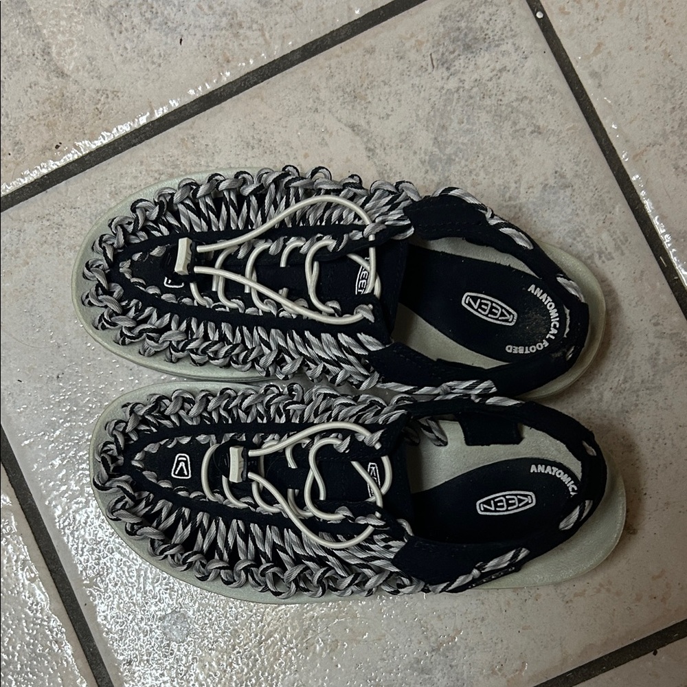 KEEN Black and Gray Woven Sandals